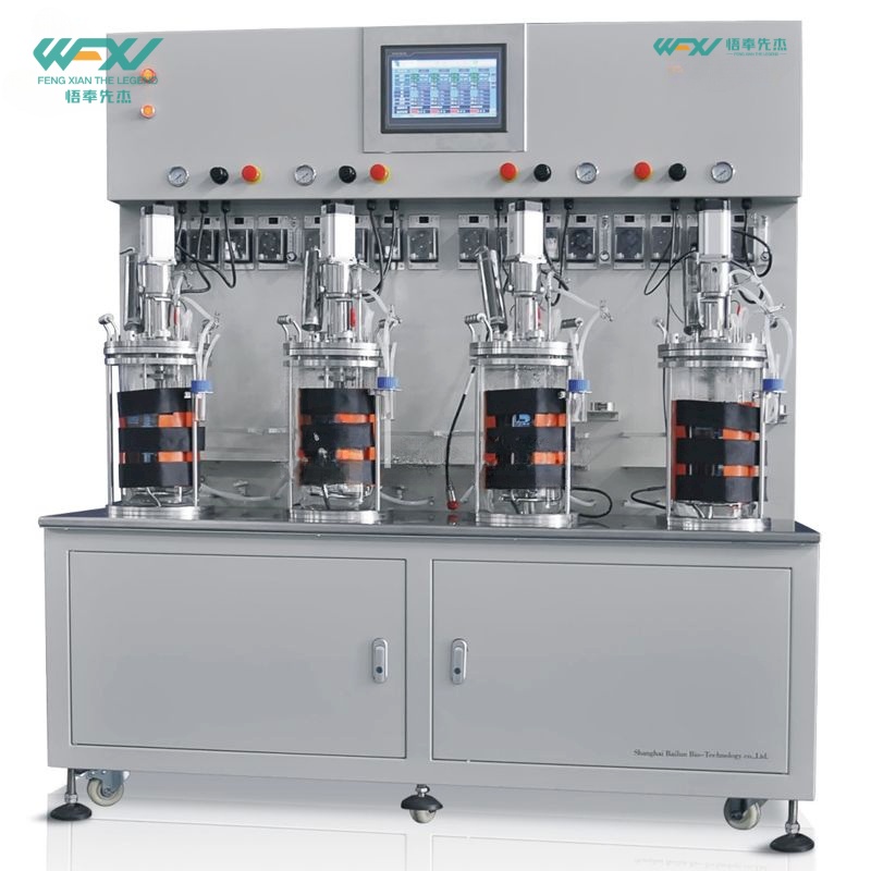 Off-site Sterilization Mechanical Mixing Quadruple Single-wall Glass Fermenter